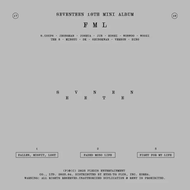 SEVENTEEN – SEVENTEEN 10th Mini Album ‘FML’ – EP [iTunes Plus AAC M4A]